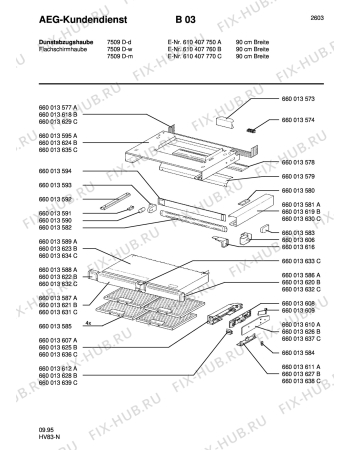 Схема №1 7509 D -W с изображением Панель для вытяжки Aeg 8996600136338